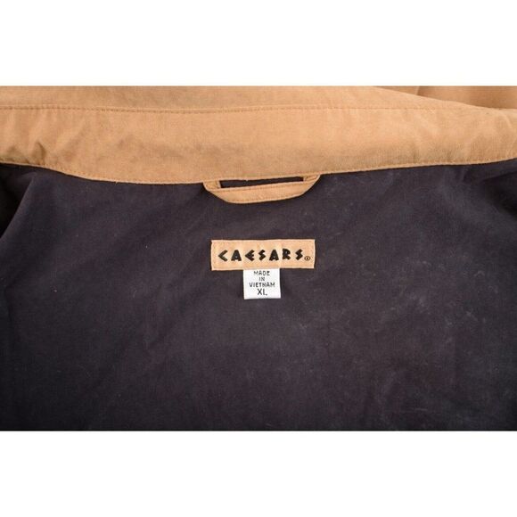 Vintage Mens Caesars Casino Bomber Jacket Coat Size XL Camel Tan - Picture 6 of 6